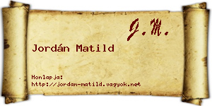 Jordán Matild névjegykártya